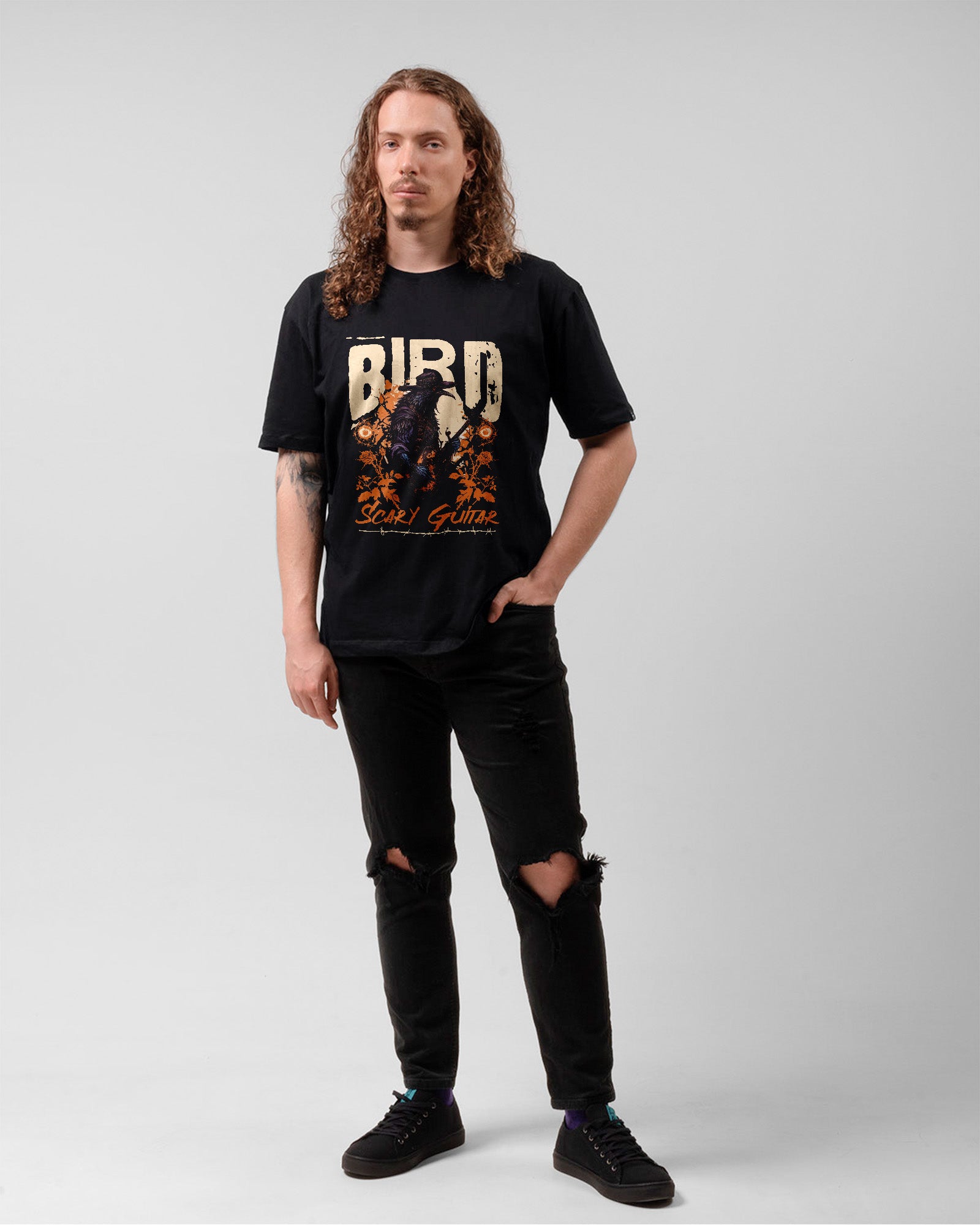 Camiseta Byrd Scary Guitar Rock Clássico