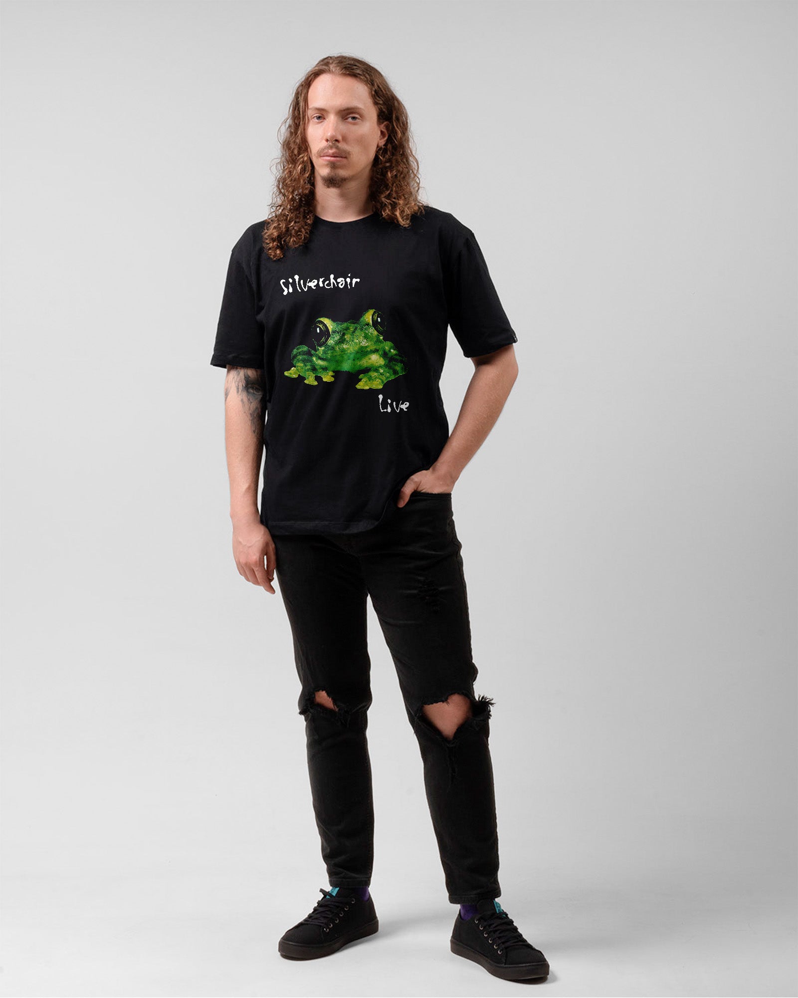 Camiseta Preta Silverchair Live Sapo Estilo Grunge Rock