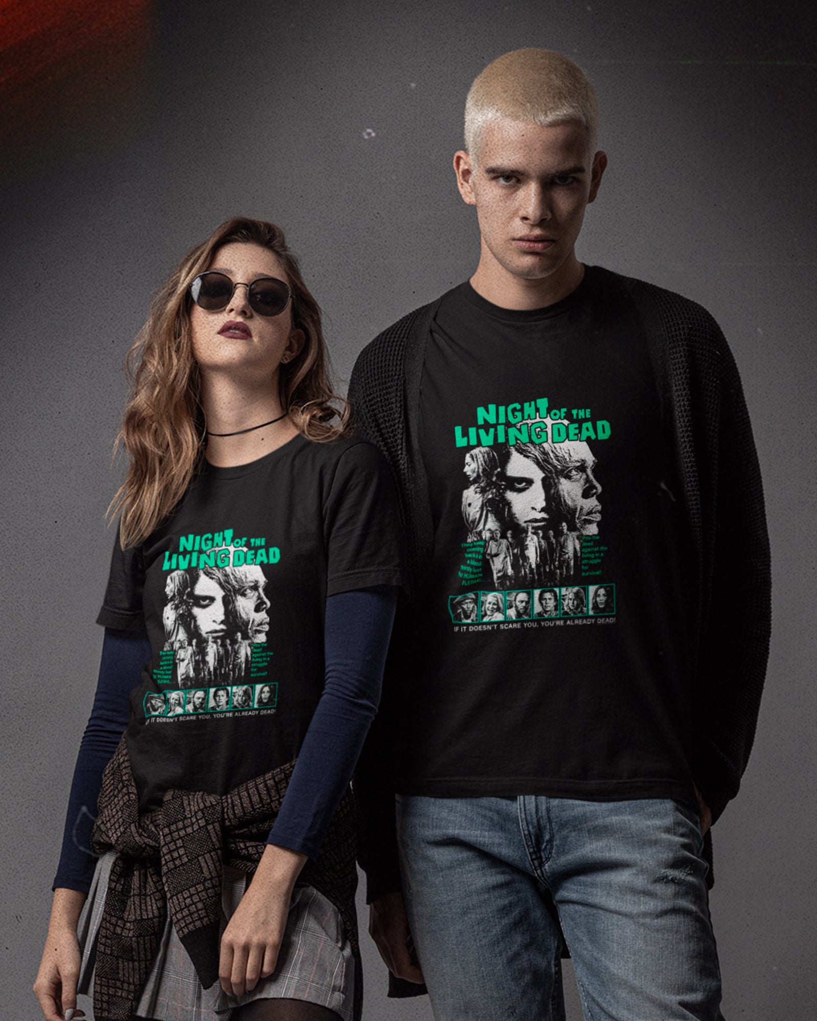 Camiseta Preta Night of the Living Dead Zumbis Unissex