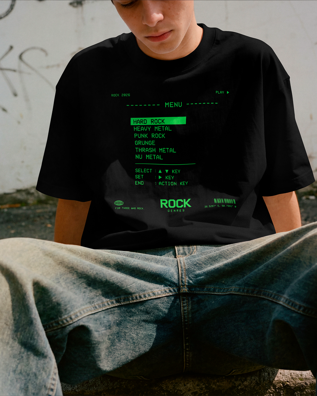 Camiseta Preta Rock Selection For Those Who Rock