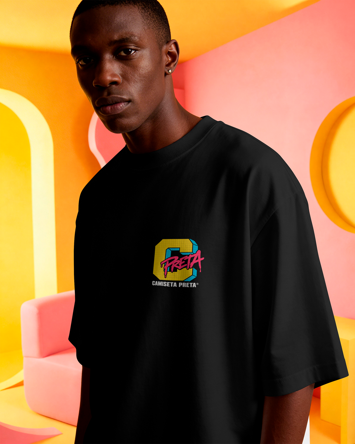 Camiseta Preta CP Miami Retro Style