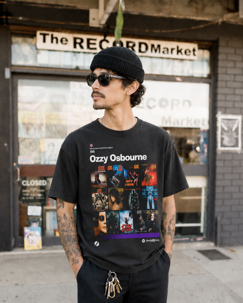 Camiseta Preta Ozzy Osbourne Discografia