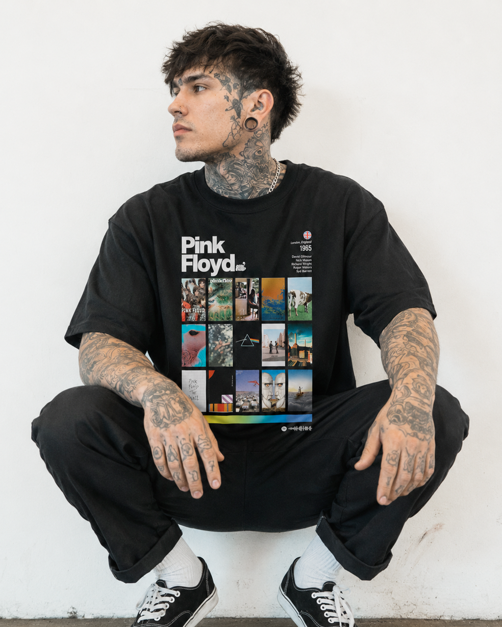 Camiseta Preta Pink Floyd Discografia