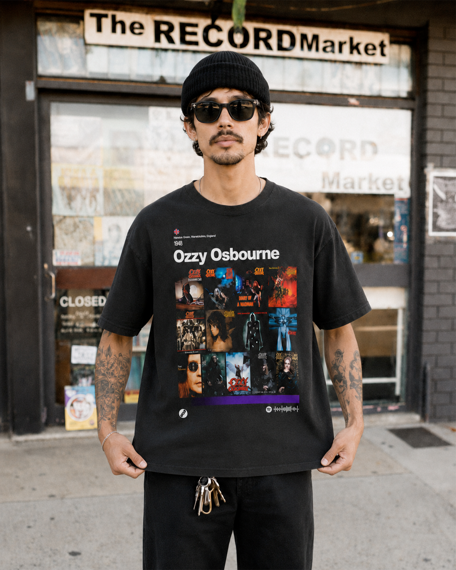 Camiseta Preta Ozzy Osbourne Discografia