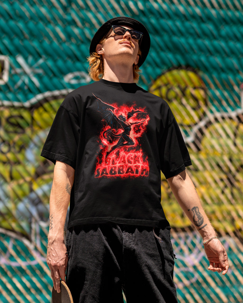 Camiseta Banda Black Sabbath Demon Red Oficial