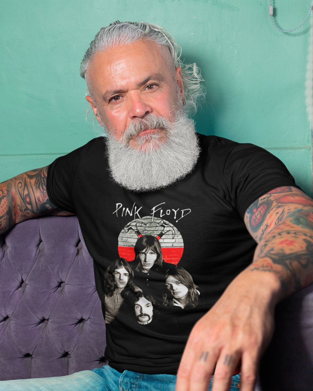 Camiseta Preta Pink Floyd Members