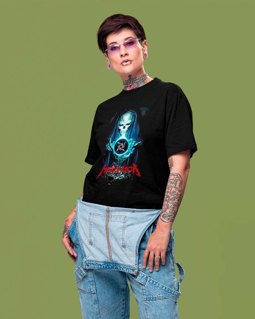 Camiseta Preta Metallica Ilusion