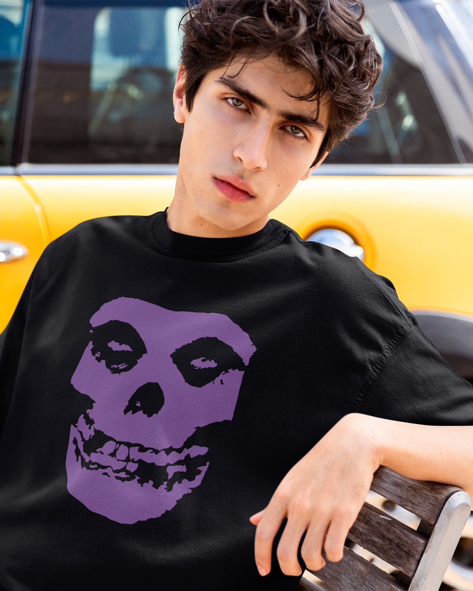 Camiseta Alternativa Misfits Skull Roxo