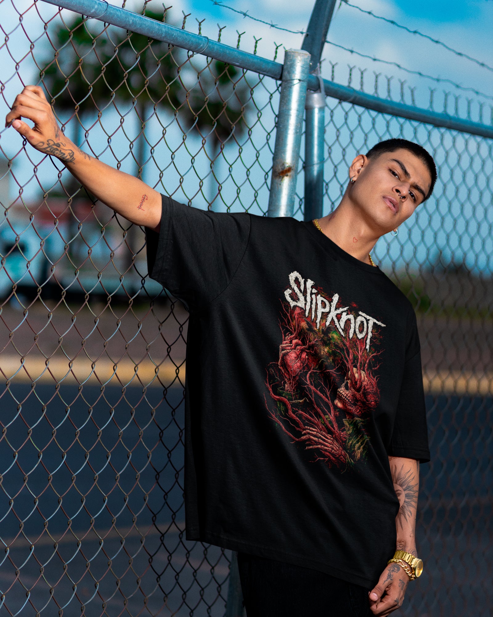 Camiseta Alternativa Slipknot Skull Raiz