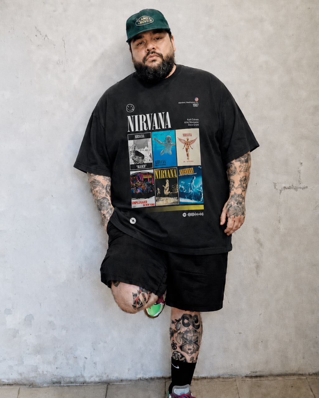 Camiseta Preta Nirvana Discografia
