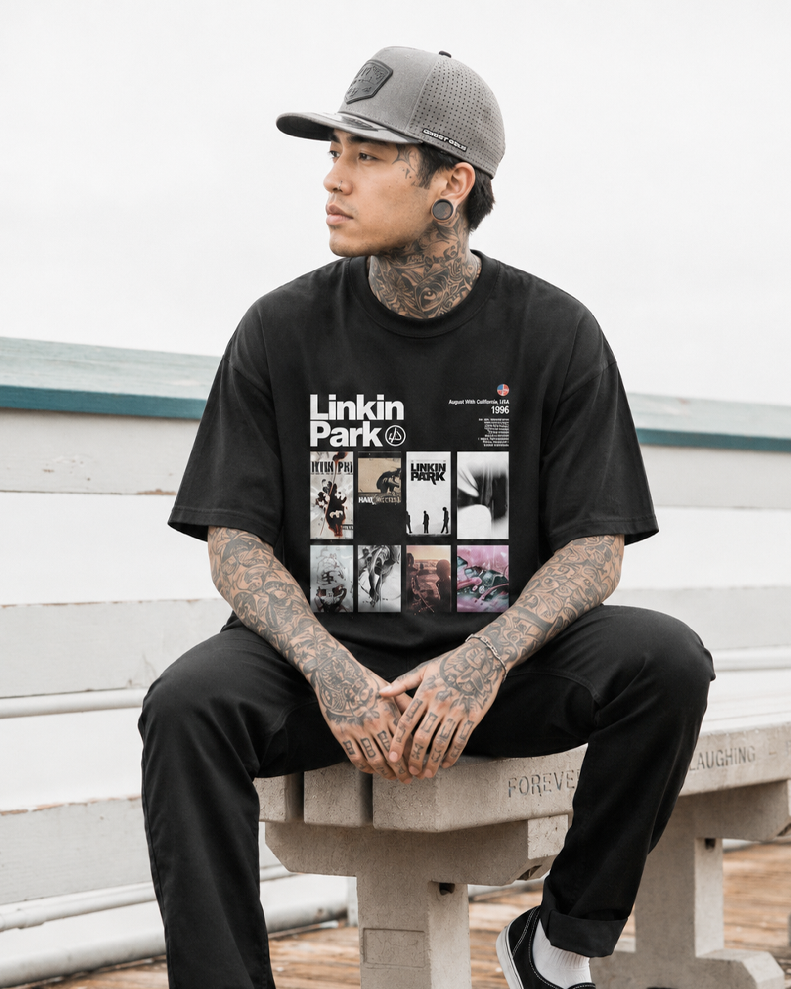 Camiseta Preta Linkin Park Discografia