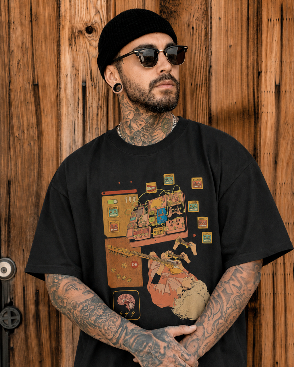 Camiseta Preta Caos em Dó Sustenido