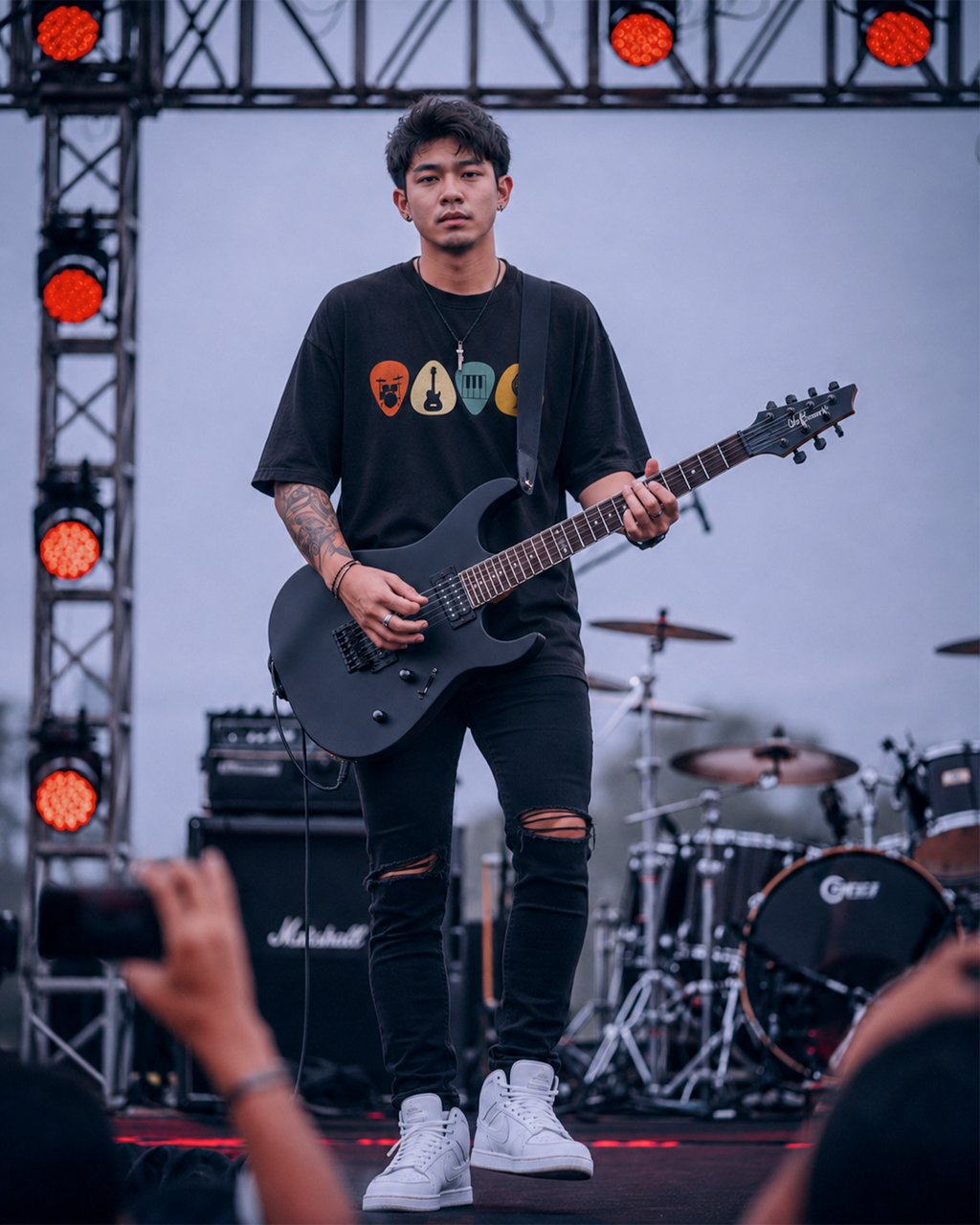 Camiseta Preta Quarteto de Palhetas