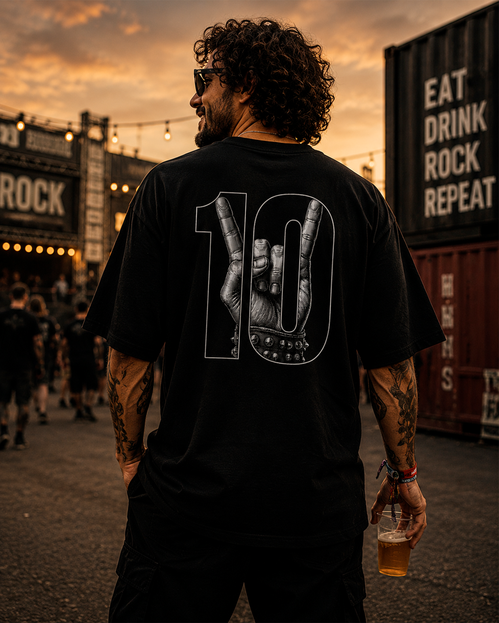 Camiseta Preta Camisa 10 da Seleção Brasileira do Rock Hand Rock
