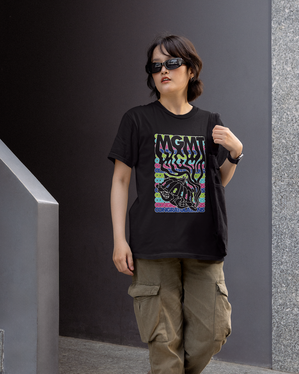 Camiseta Preta MGMT Indie Psicodélico Colorwave