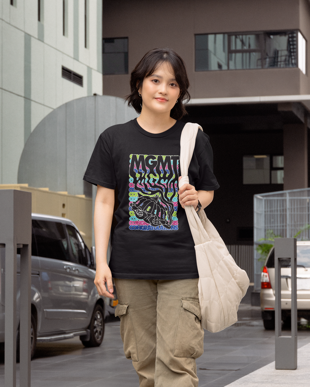 Camiseta Preta MGMT Indie Psicodélico Colorwave