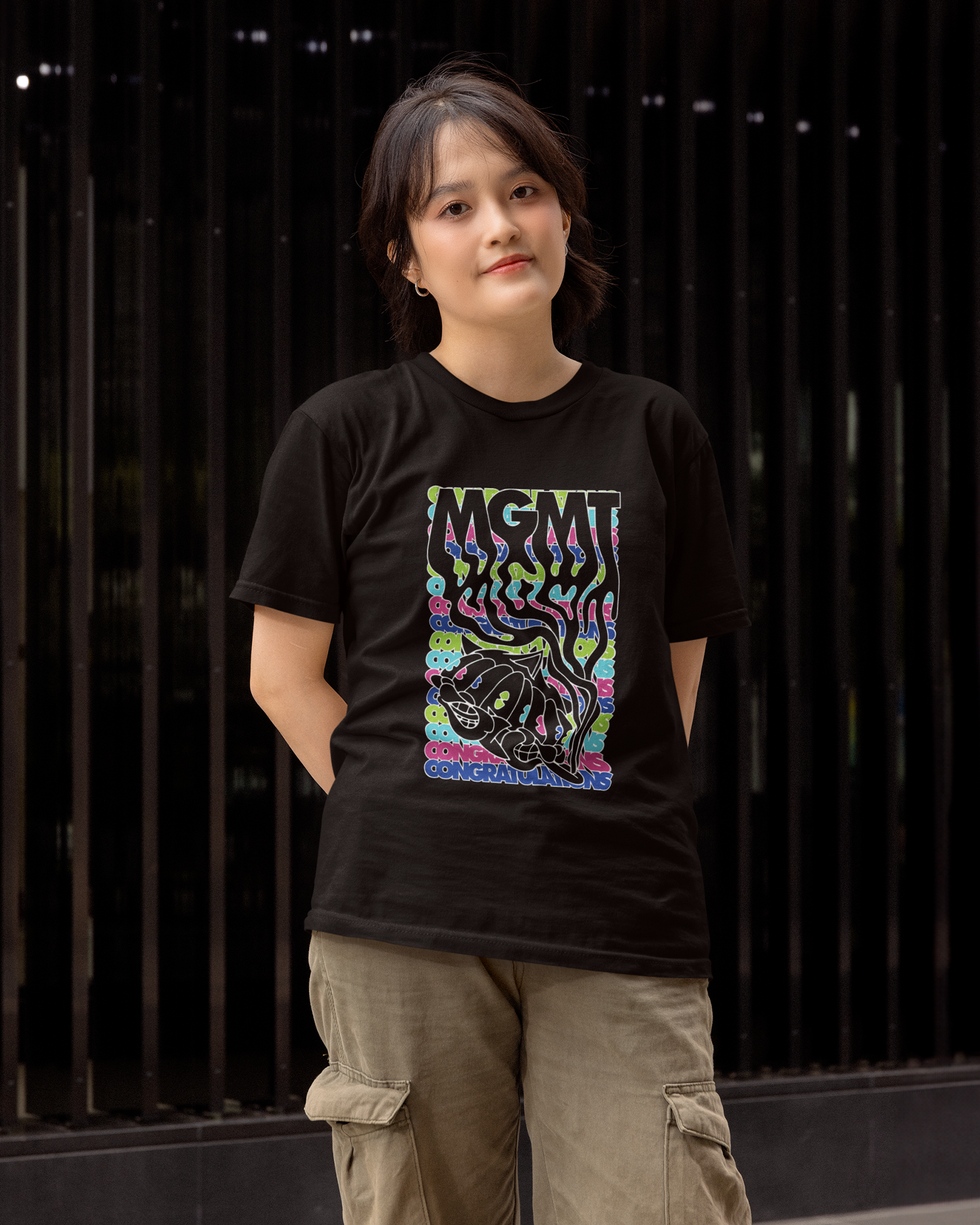 Camiseta Preta MGMT Indie Psicodélico Colorwave