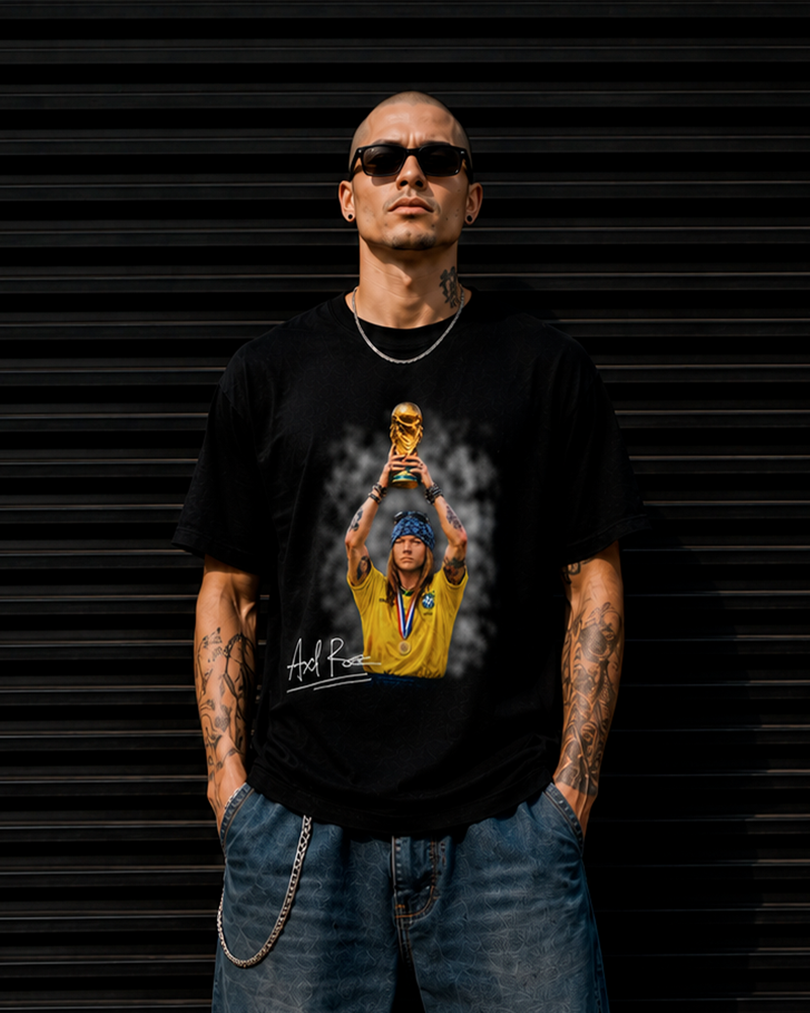 Camiseta Preta Axl Rose Campeão do Mundo