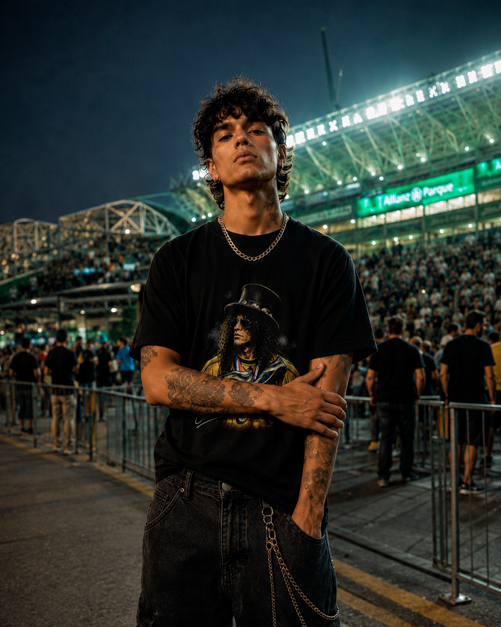 Camiseta Preta Slash Quando o Rock Entrou em Campo