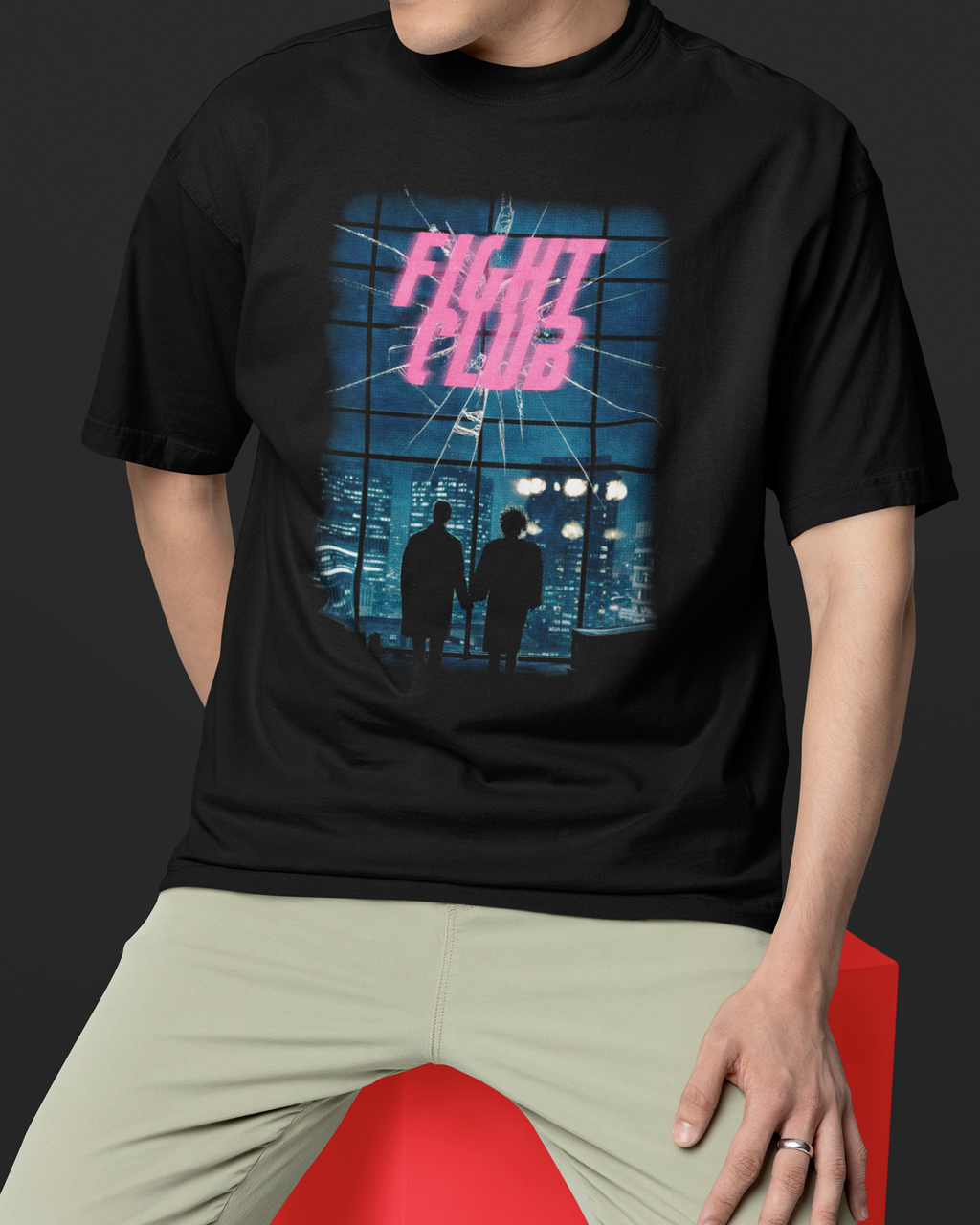 Camiseta Preta Clube da Luta Explosão Final Cena Icônica do Filme Unissex