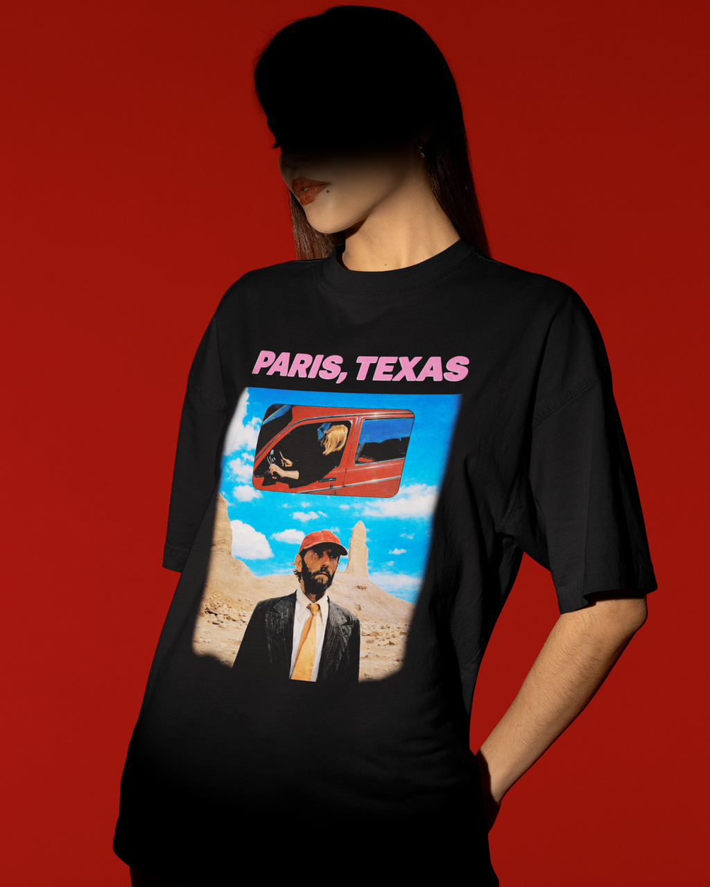 Camiseta Preta Paris, Texas Estética Desértica e Poética Unissex
