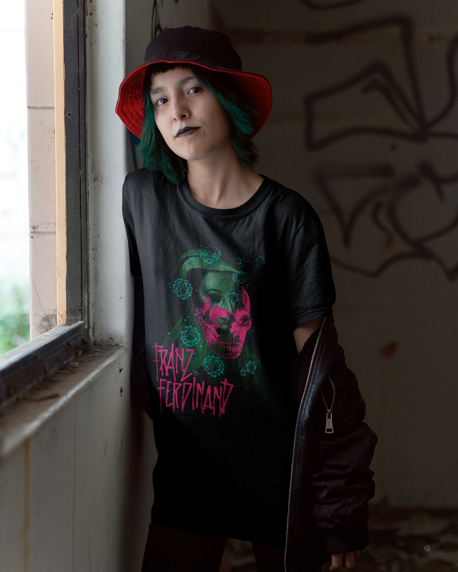 Camiseta Preta Franz Ferdinand Skullwave Edition