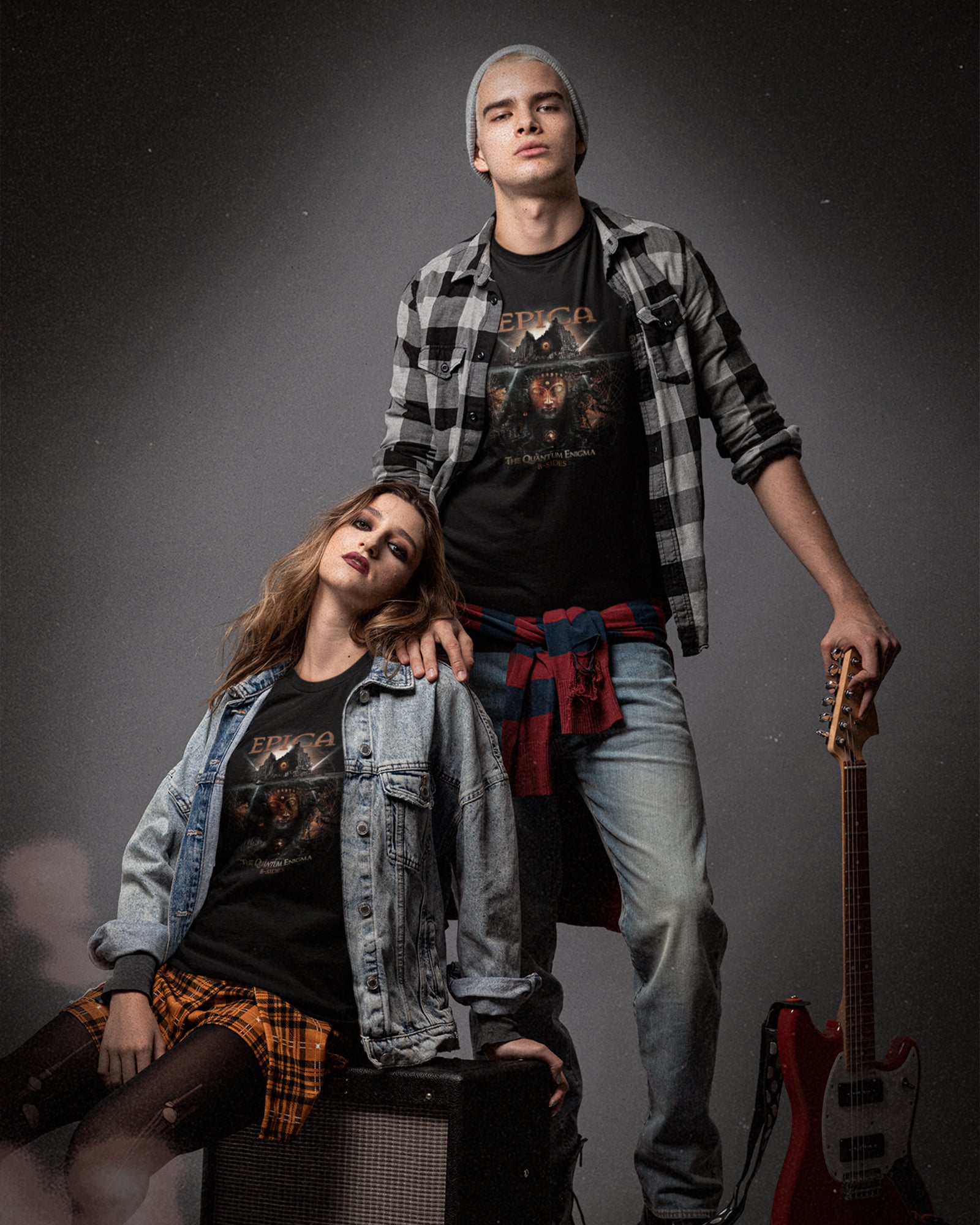 Camiseta Epica The Quantum Enigma B-Sides Preta Estampada