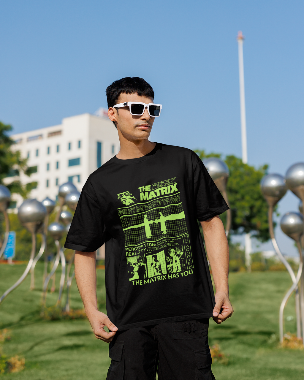 Camiseta Preta Matrix Estampa Inspirada no Clássico de 1999 Unissex