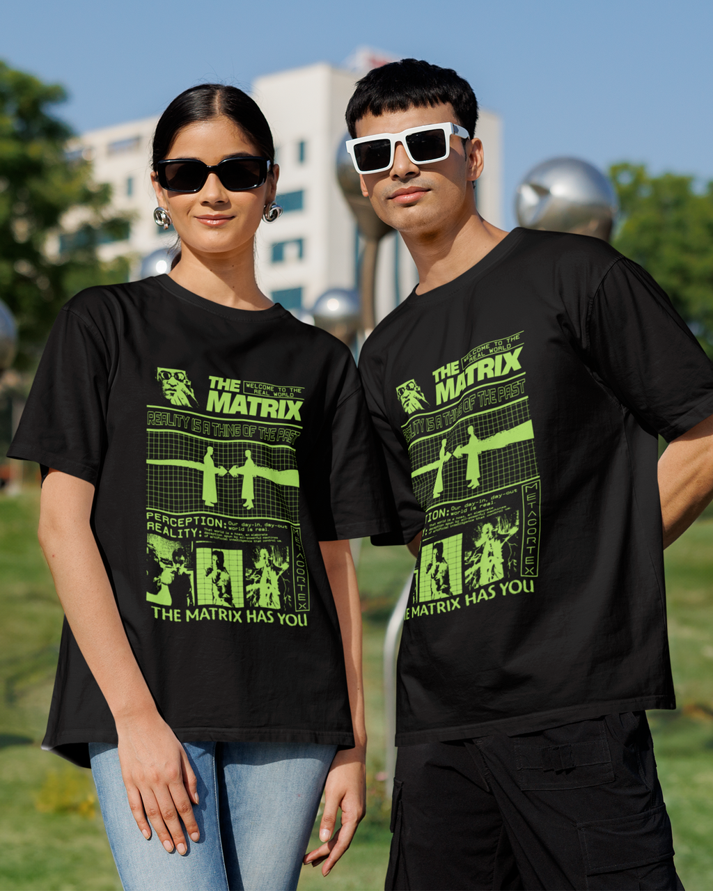 Camiseta Preta Matrix Estampa Inspirada no Clássico de 1999 Unissex