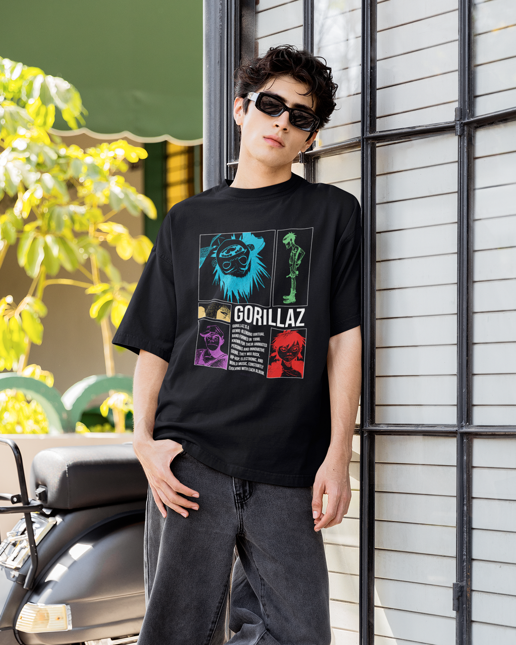 Camiseta Preta Gorillaz Plastic Beach Signals