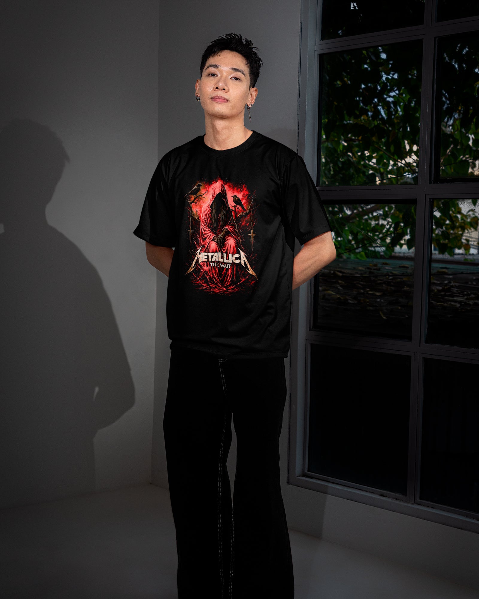 Camiseta Preta Metallica The Wait