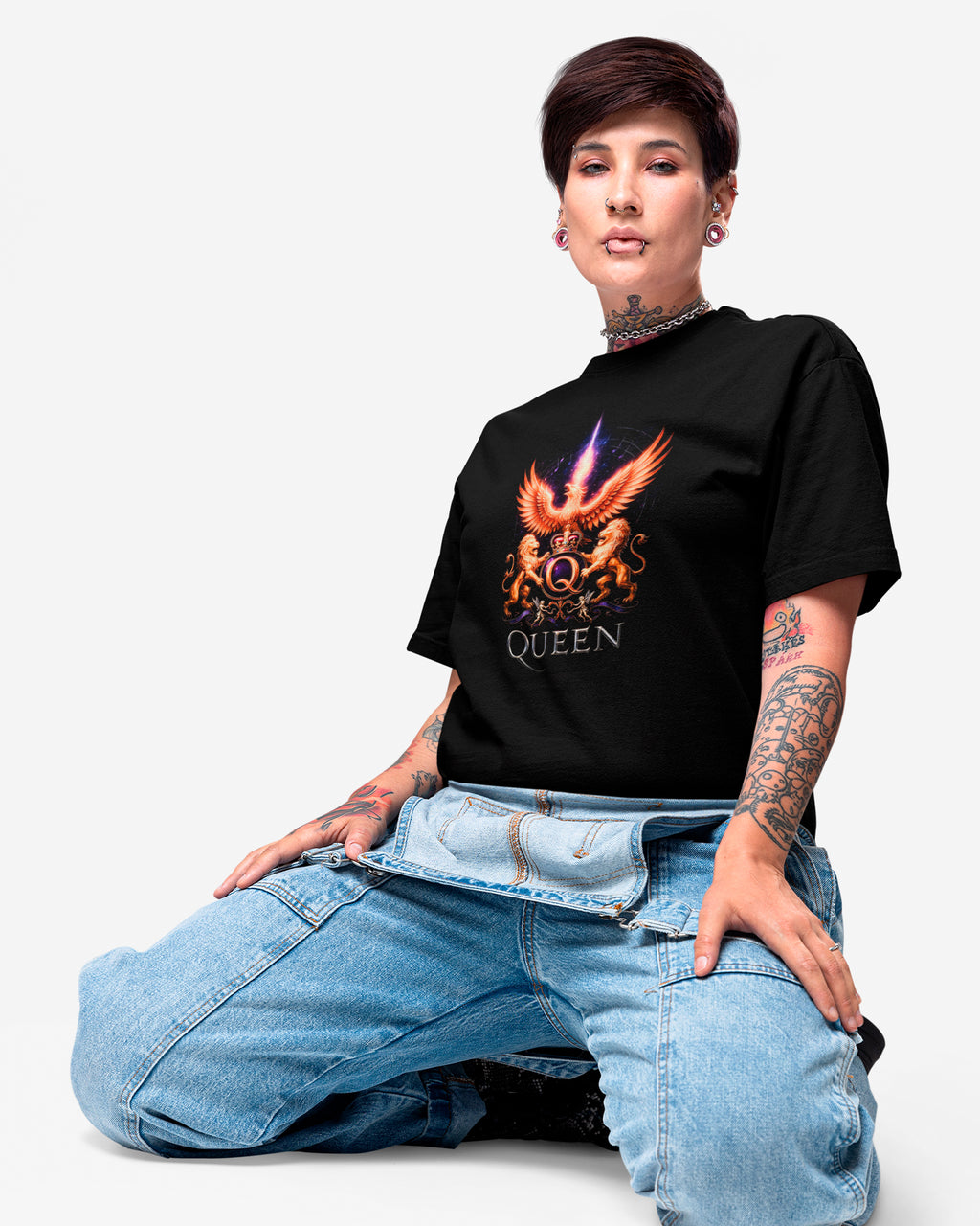 Camiseta Preta Queen Phoenix Brasão