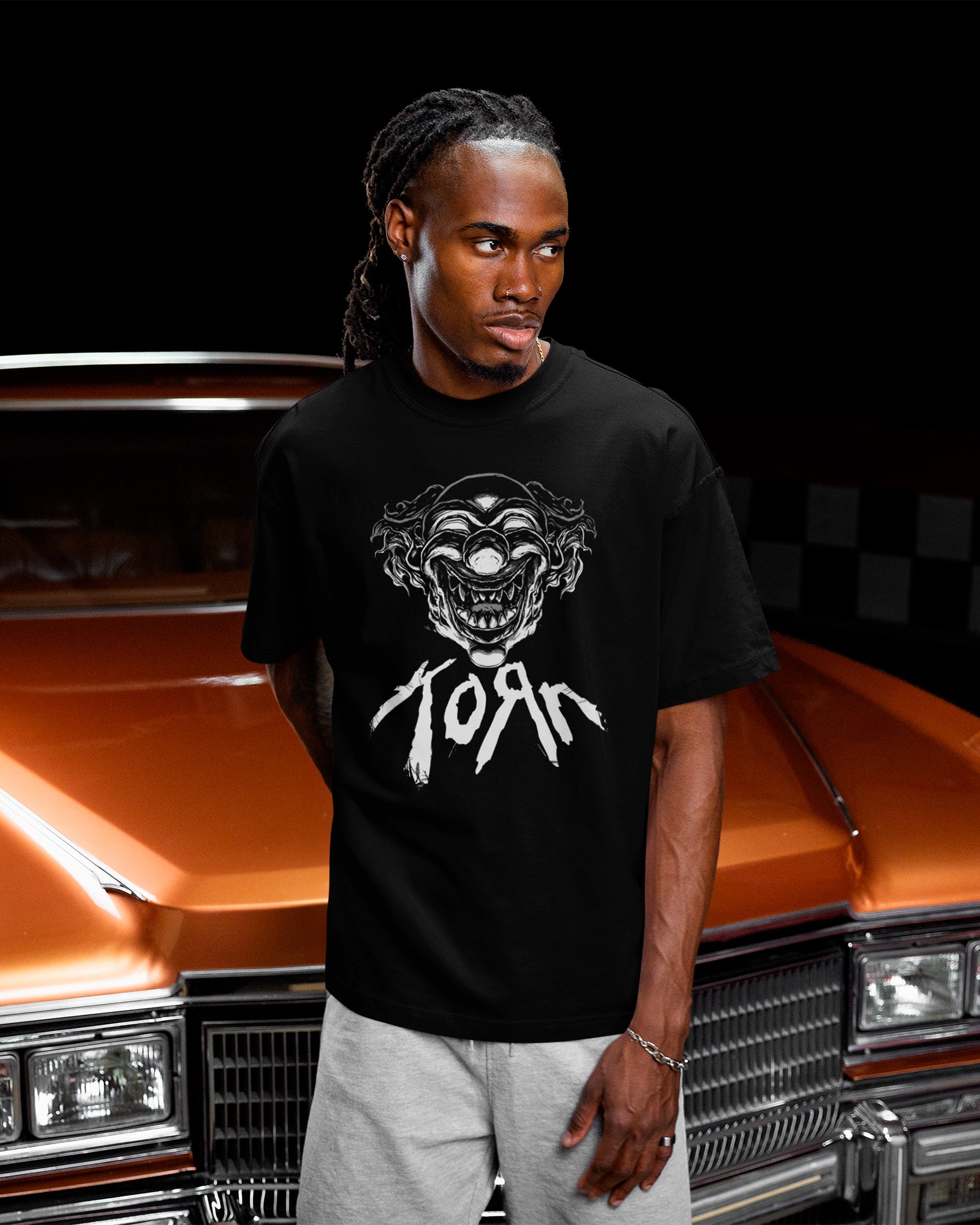 Camiseta Preta Korn Palhaço Estampa