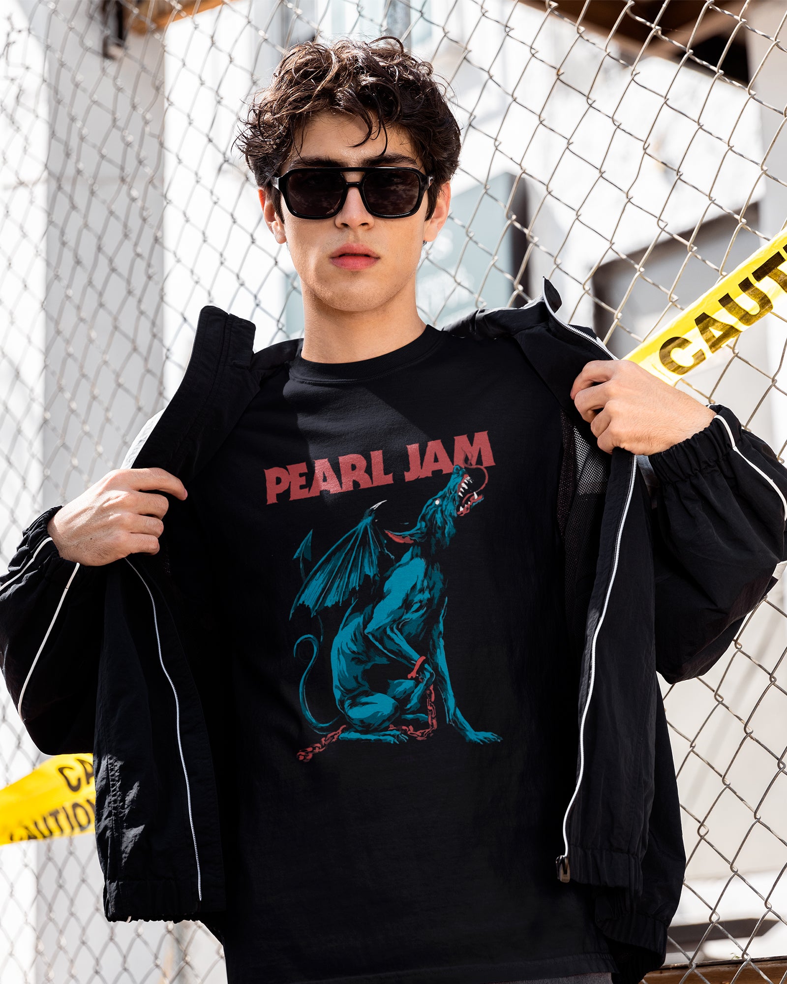 Camiseta Alternativa Pearl Jam Estampa Lobo