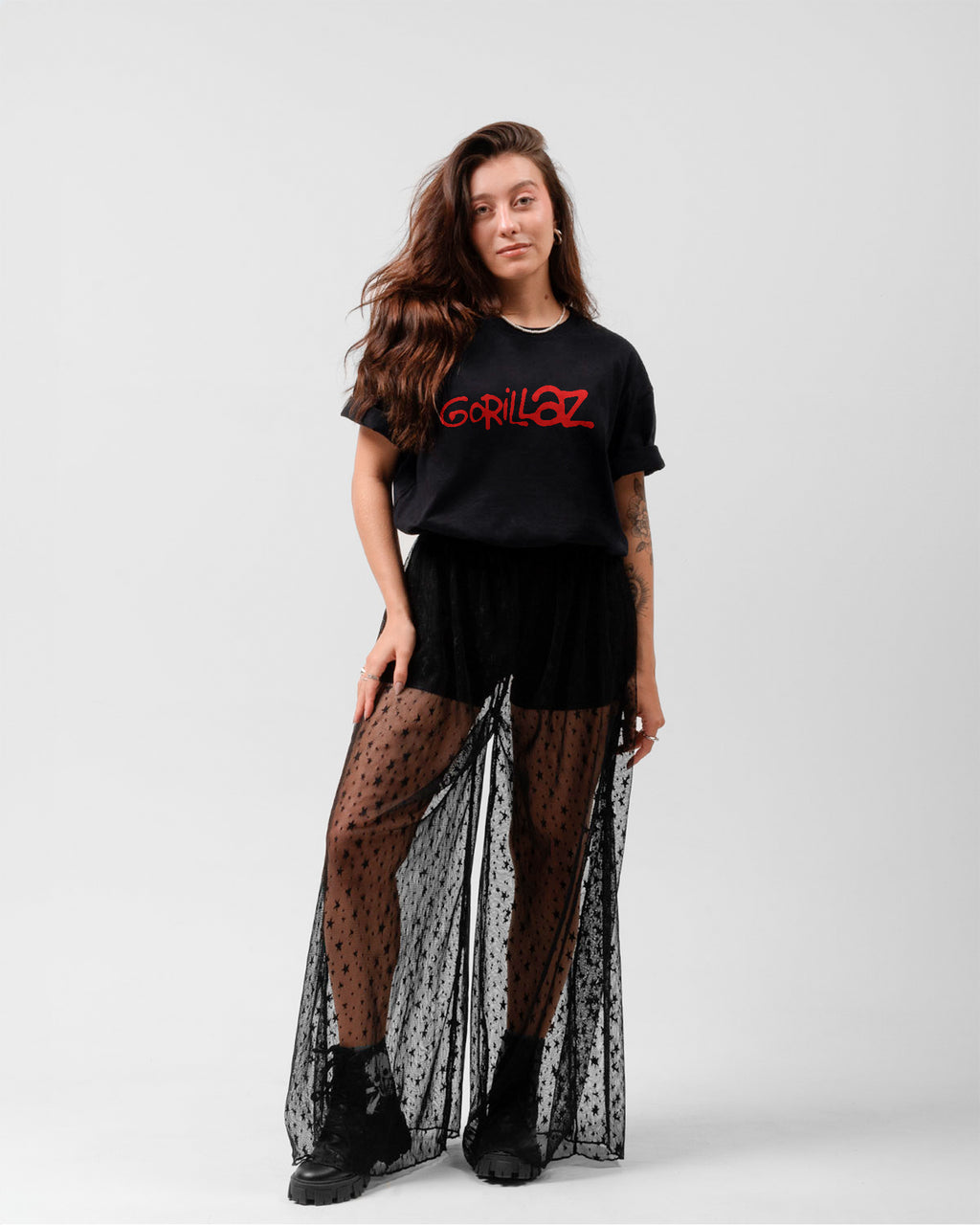 Camiseta Gorillaz Logo Clássica Vermelha