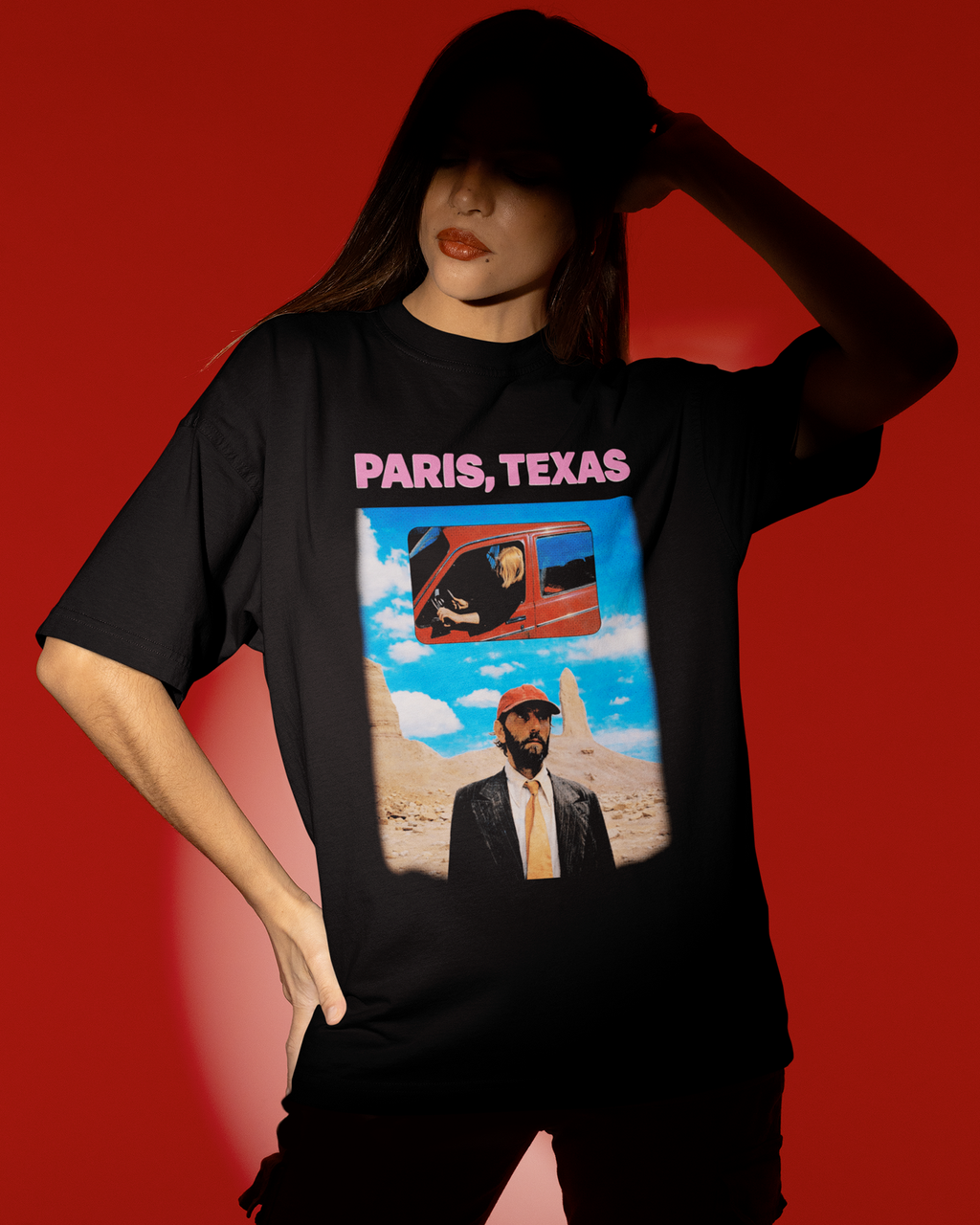 Camiseta Preta Paris, Texas Estética Desértica e Poética Unissex