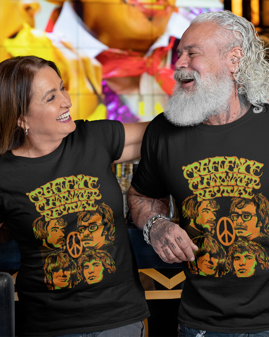 Camiseta Preta Creedence Clearwater Revival Vintage Psicodélica