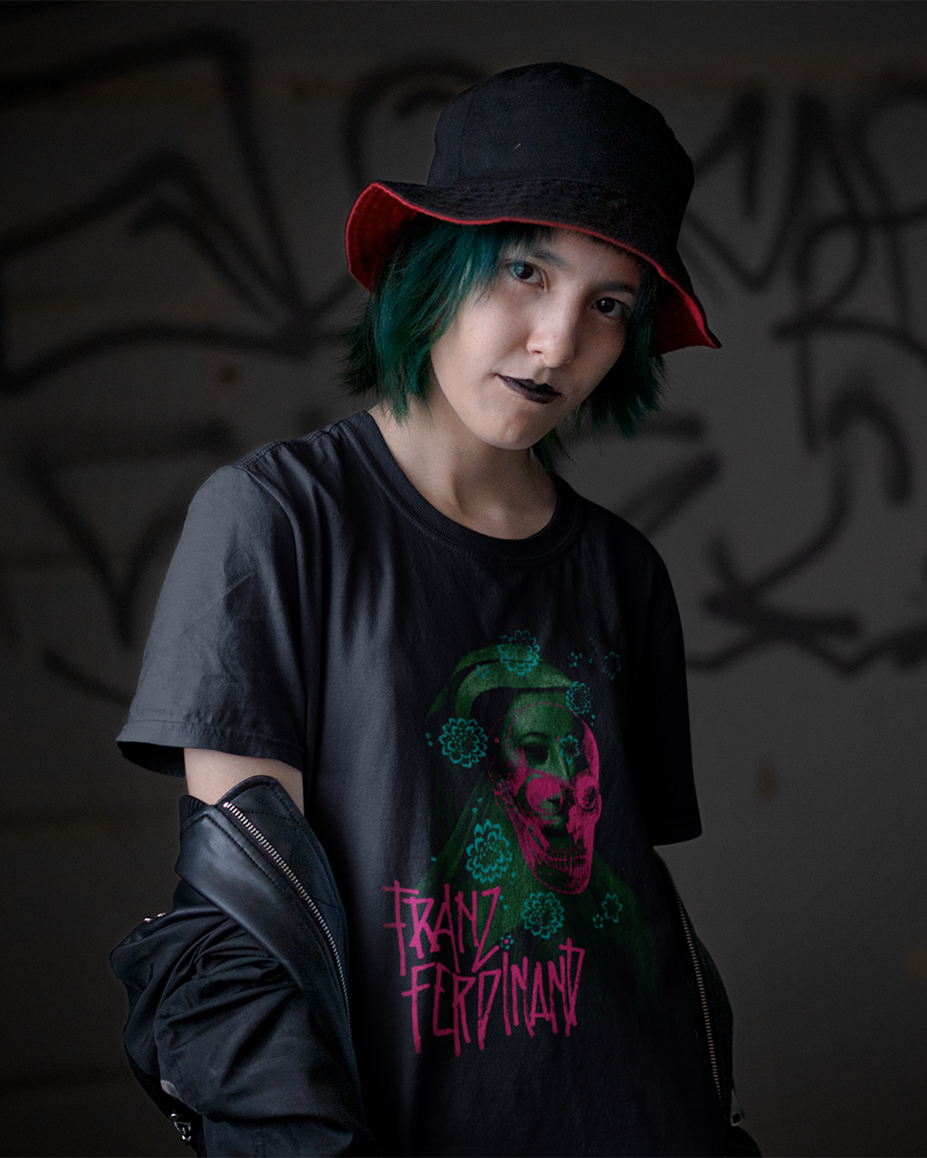 Camiseta Preta Franz Ferdinand Skullwave Edition