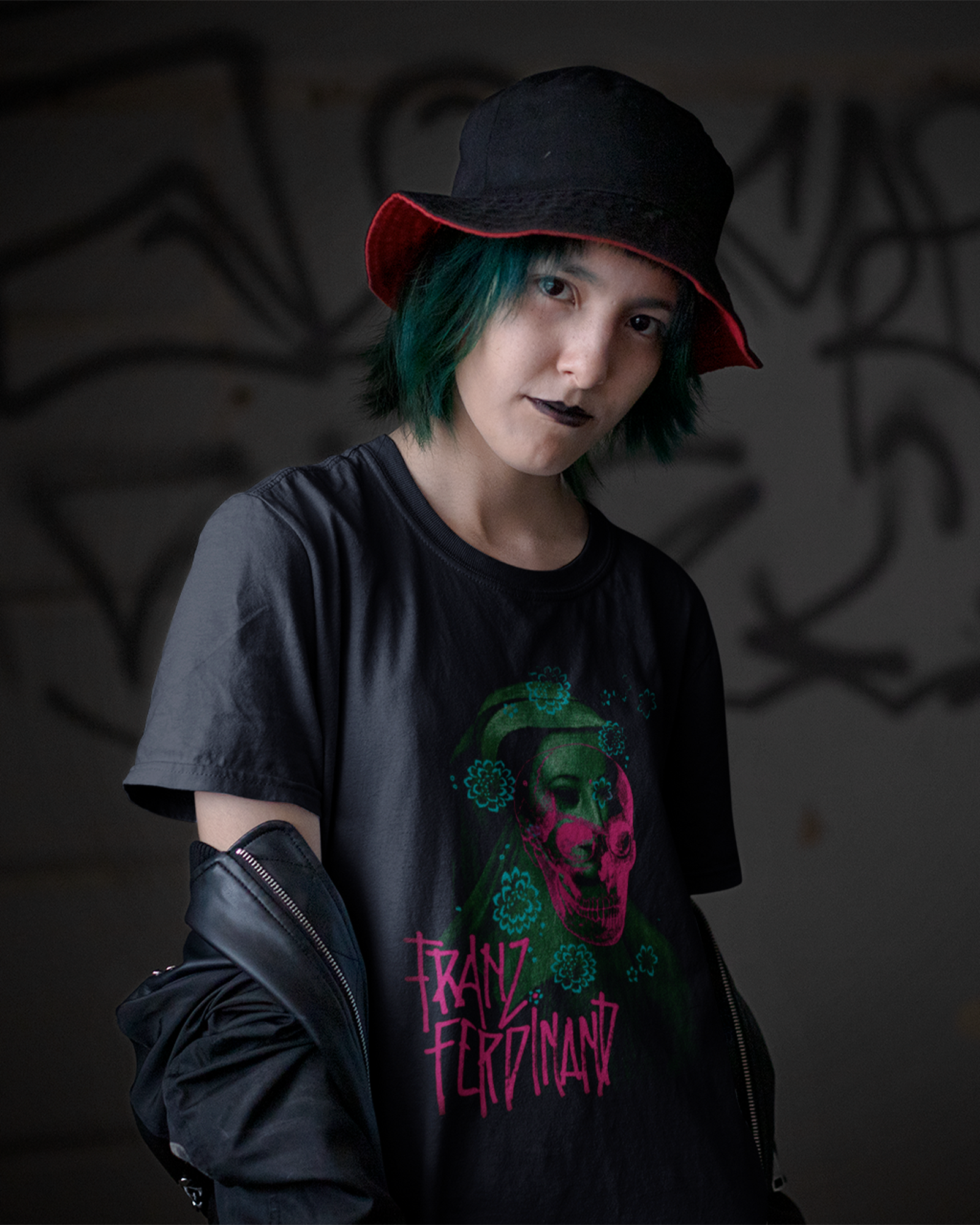 Camiseta Preta Franz Ferdinand Skullwave Edition