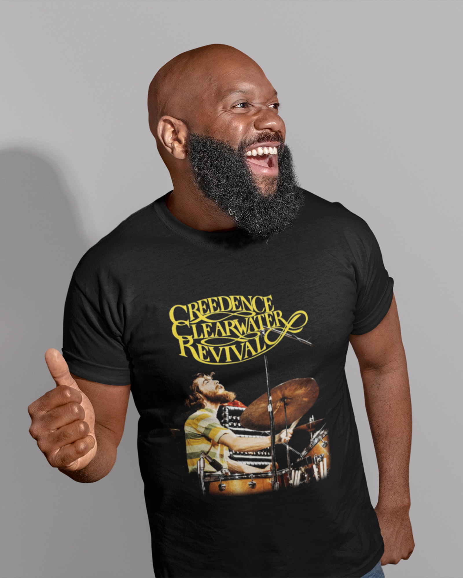 Camiseta Preta Doug Clifford Creedence Clearwater Retrô