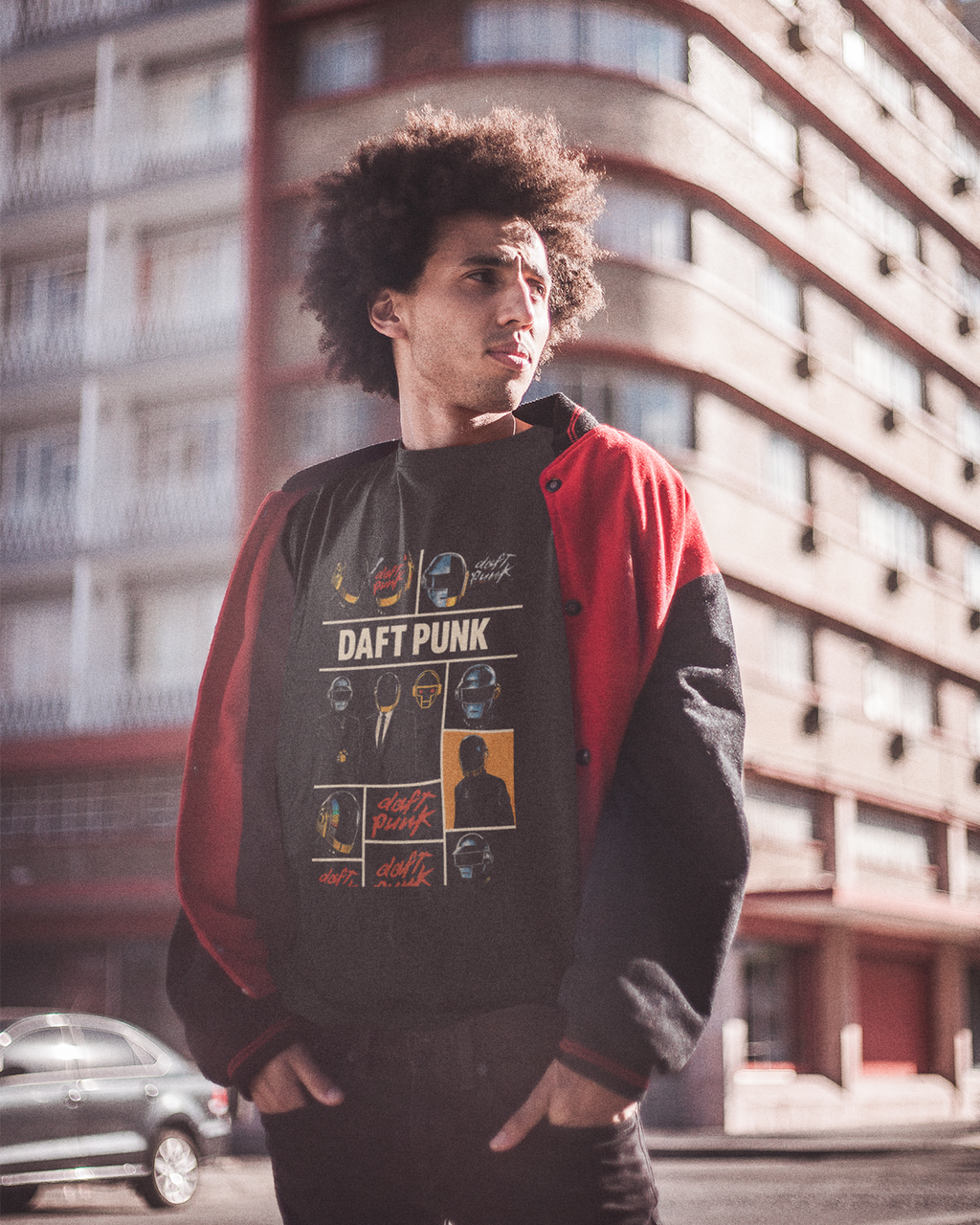 Camiseta Preta Banda Daft Punk Robôs Classic Edition
