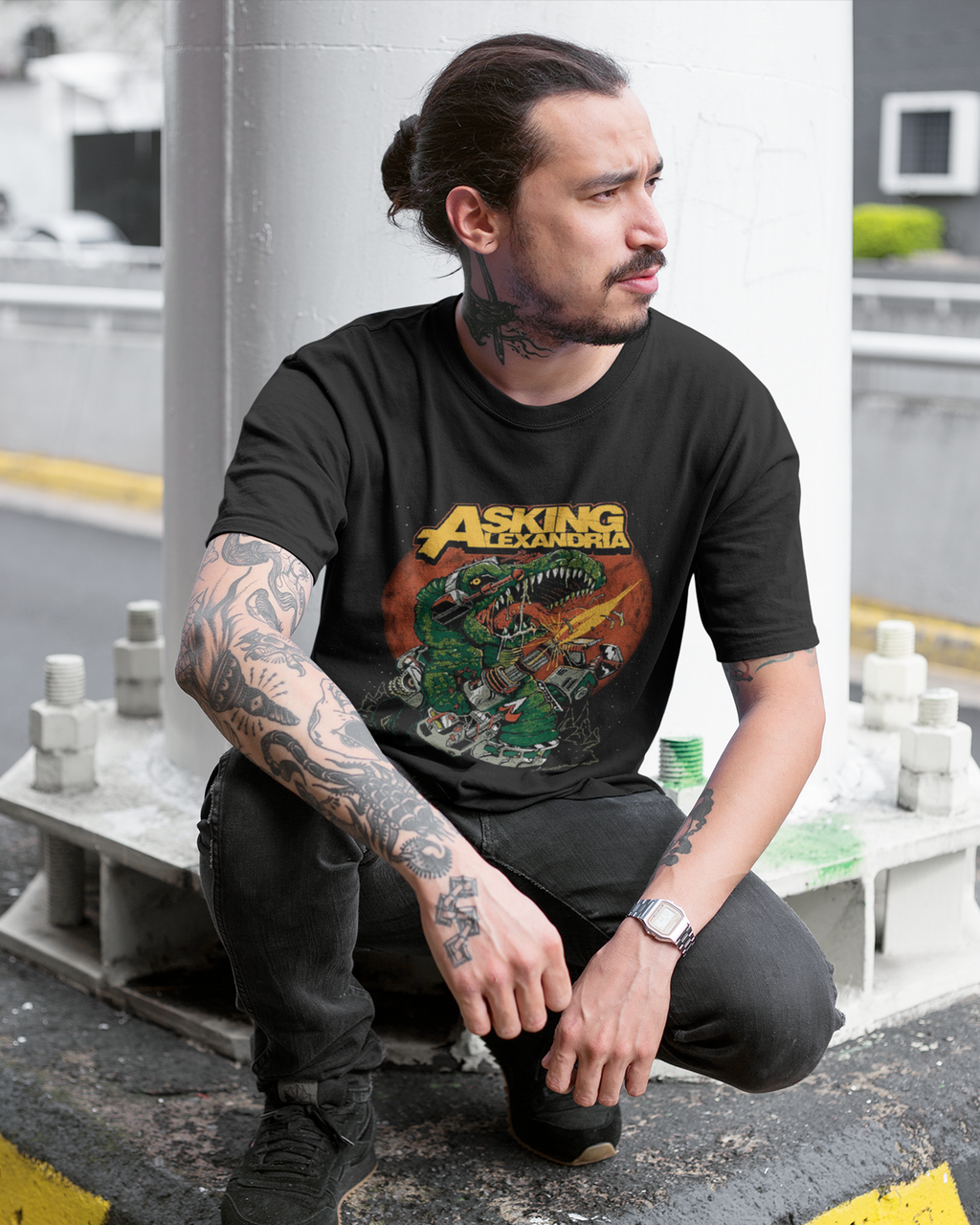 Camiseta Asking Alexandria Dinosaur